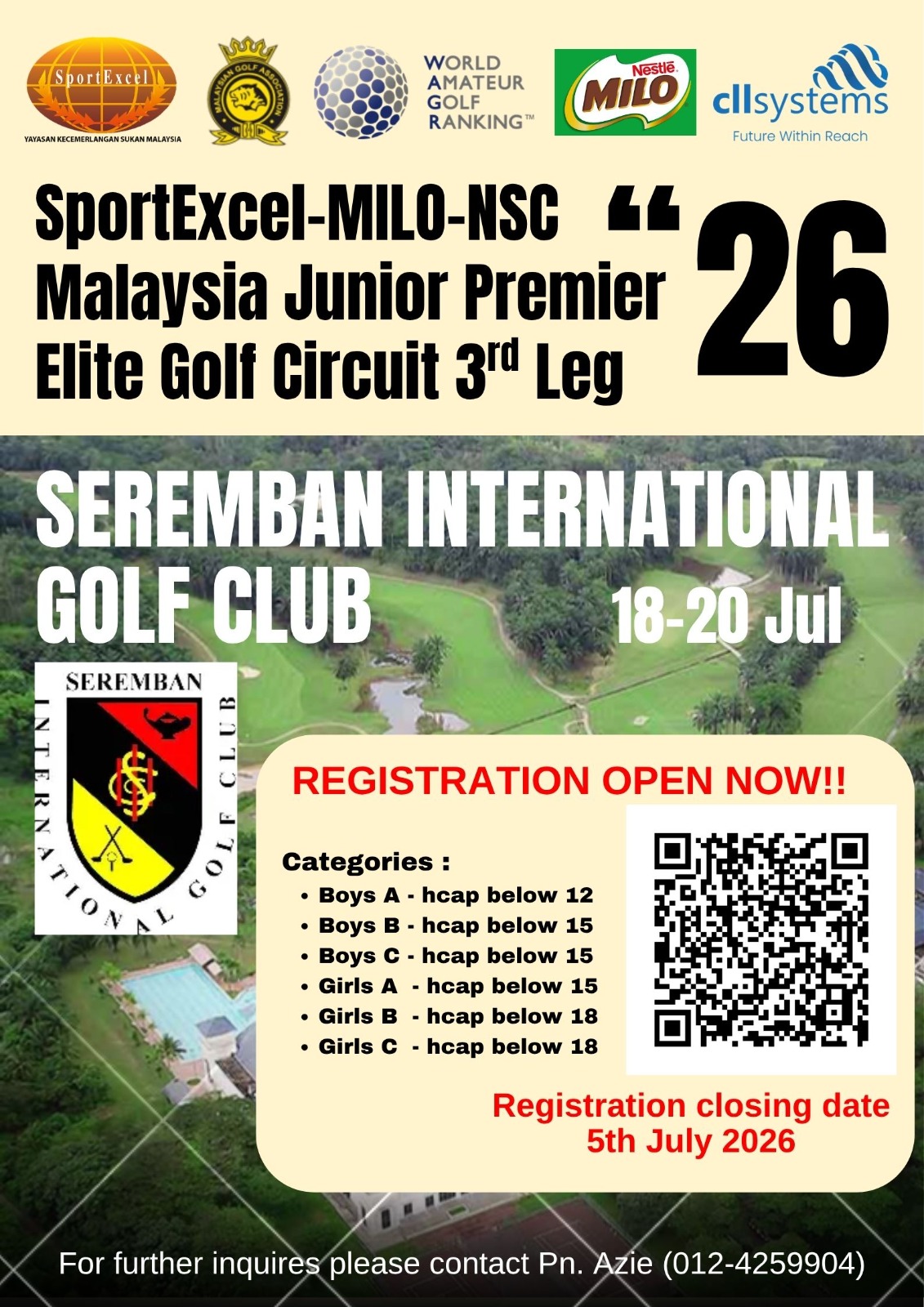 3rd Leg SportExcel-Milo-NSC Malaysian Junior Premier Elite Golf Circuit 2026